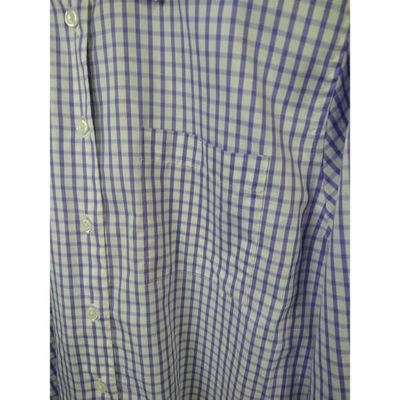 Orvis Woman 18 Button Shirt L/S Purple Checked Pocket Wrinkle Free Logo Office - Picture 4 of 10
